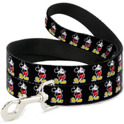 Dog Leash - Classic Mickey Mouse Pose Black Dog Leashes Disney