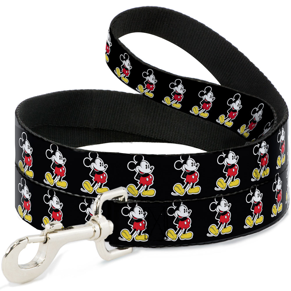 Dog Leash - Classic Mickey Mouse Pose Black Dog Leashes Disney