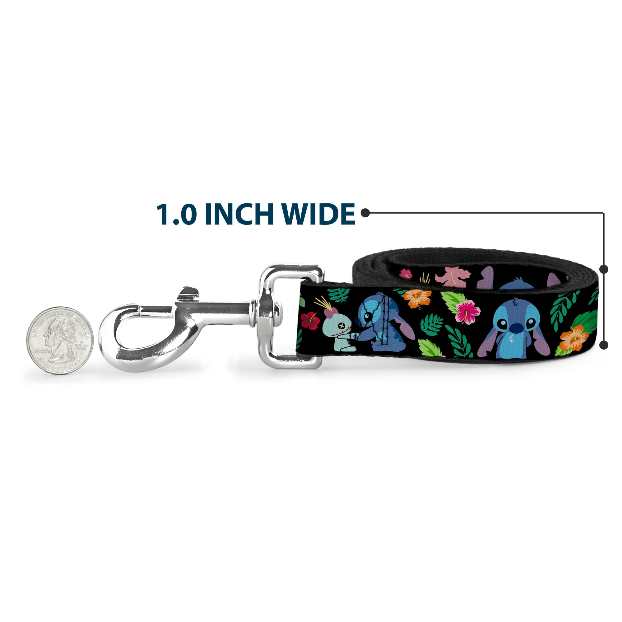 Dog Leash - Stitch & Scrump Poses/Tropical Flora Dog Leashes Disney