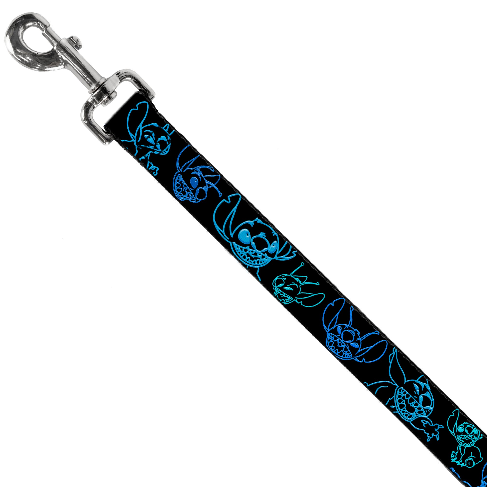 Dog Leash - Electric Stitch Poses Black/Neon Blue Dog Leashes Disney