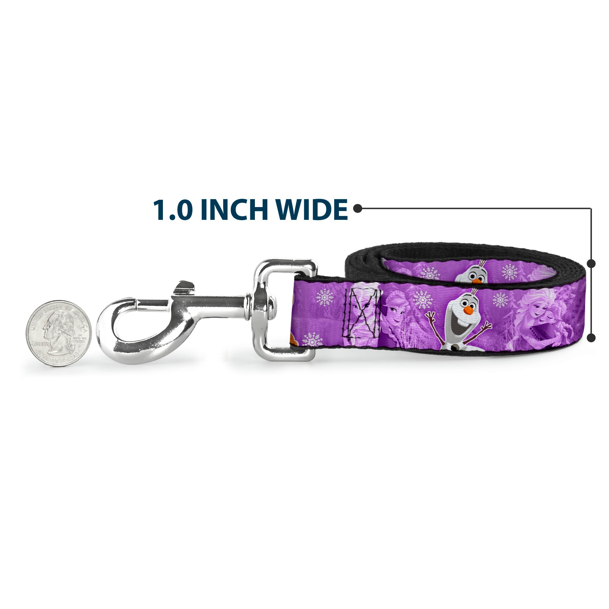 Dog Leash - Frozen Anna/Elsa/Olaf Poses/Scenes Purples Dog Leashes Disney