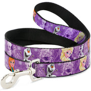 Dog Leash - Frozen Anna/Elsa/Olaf Poses/Scenes Purples Dog Leashes Disney