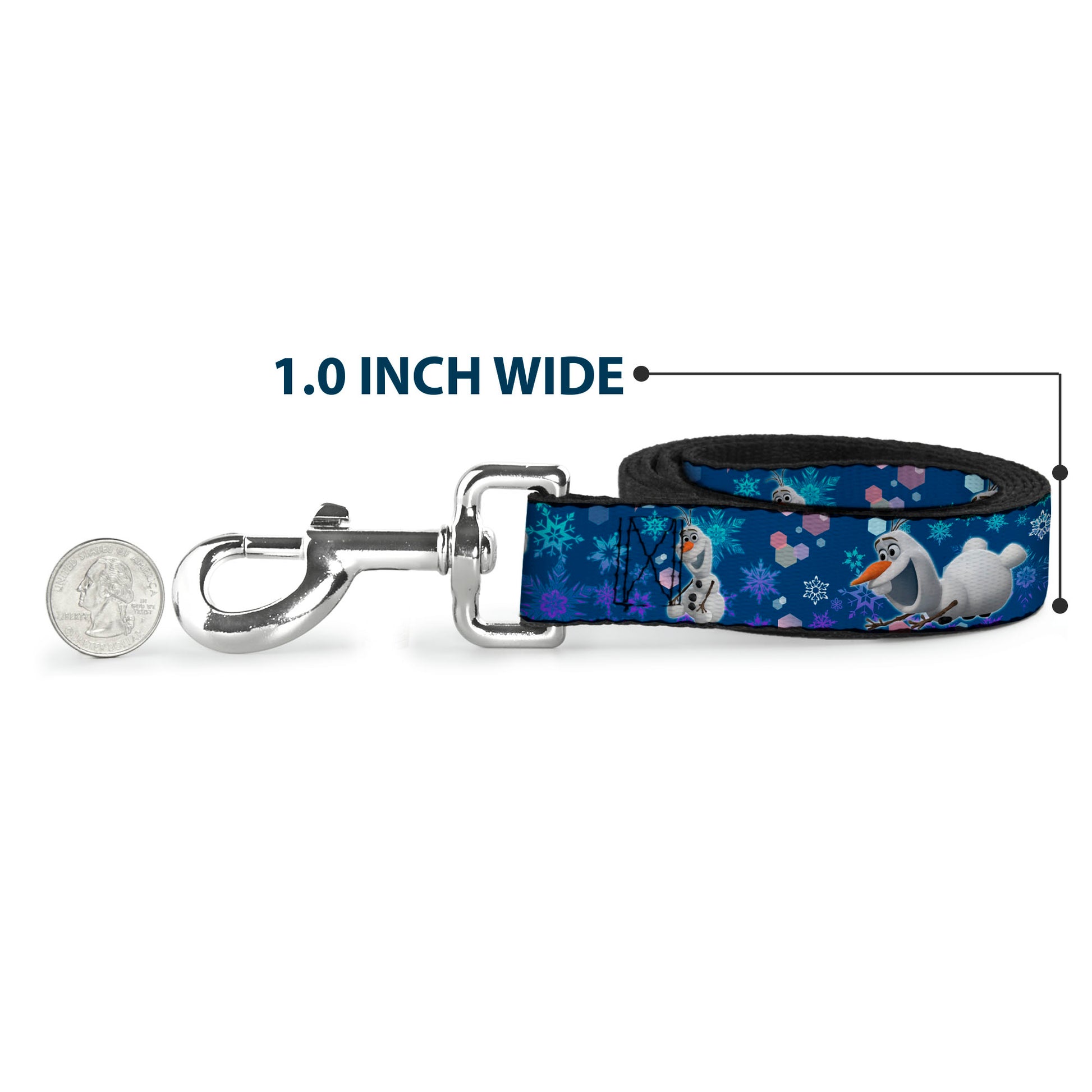 Dog Leash - Frozen Olaf Poses/Snowflakes Blues Dog Leashes Disney