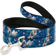 Dog Leash - Frozen Olaf Poses/Snowflakes Blues Dog Leashes Disney
