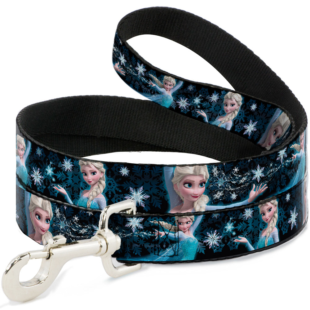 Dog Leash - Elsa the Snow Queen Poses PERFECT AND POWERFUL Blues/White Dog Leashes Disney