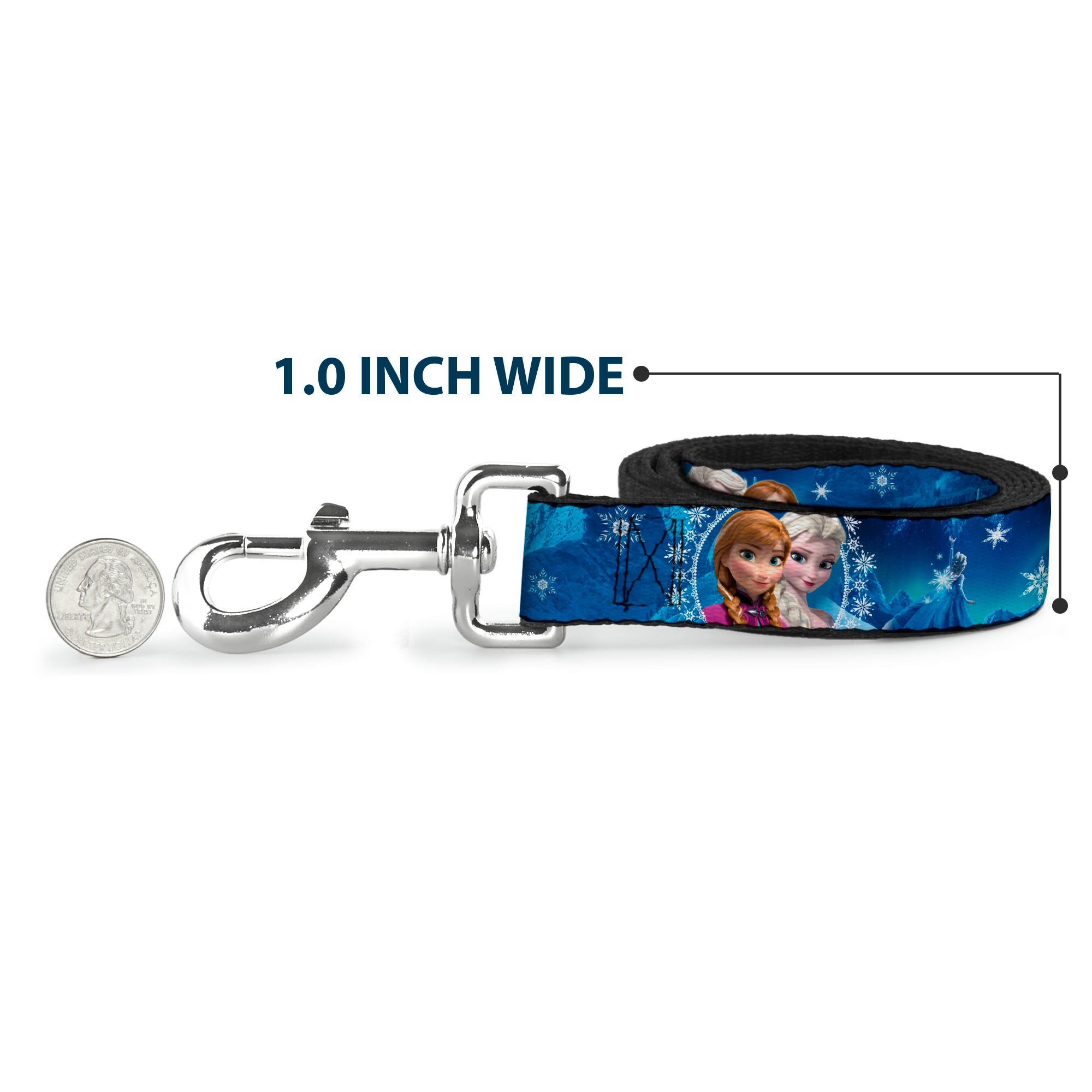 Dog Leash - Anna & Elsa Poses/Castle & Mountains Blues Dog Leashes Disney