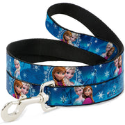 Dog Leash - Anna & Elsa Poses/Castle & Mountains Blues Dog Leashes Disney