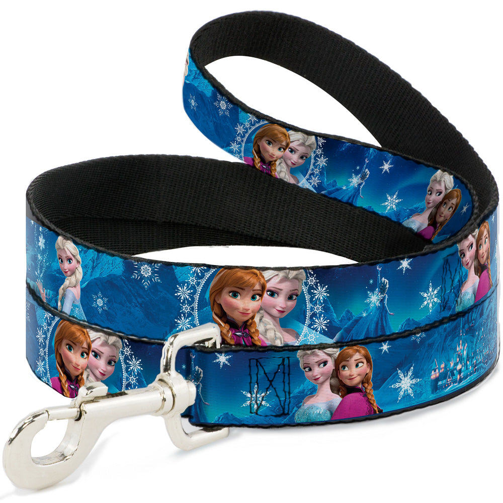 Dog Leash - Anna & Elsa Poses/Castle & Mountains Blues Dog Leashes Disney
