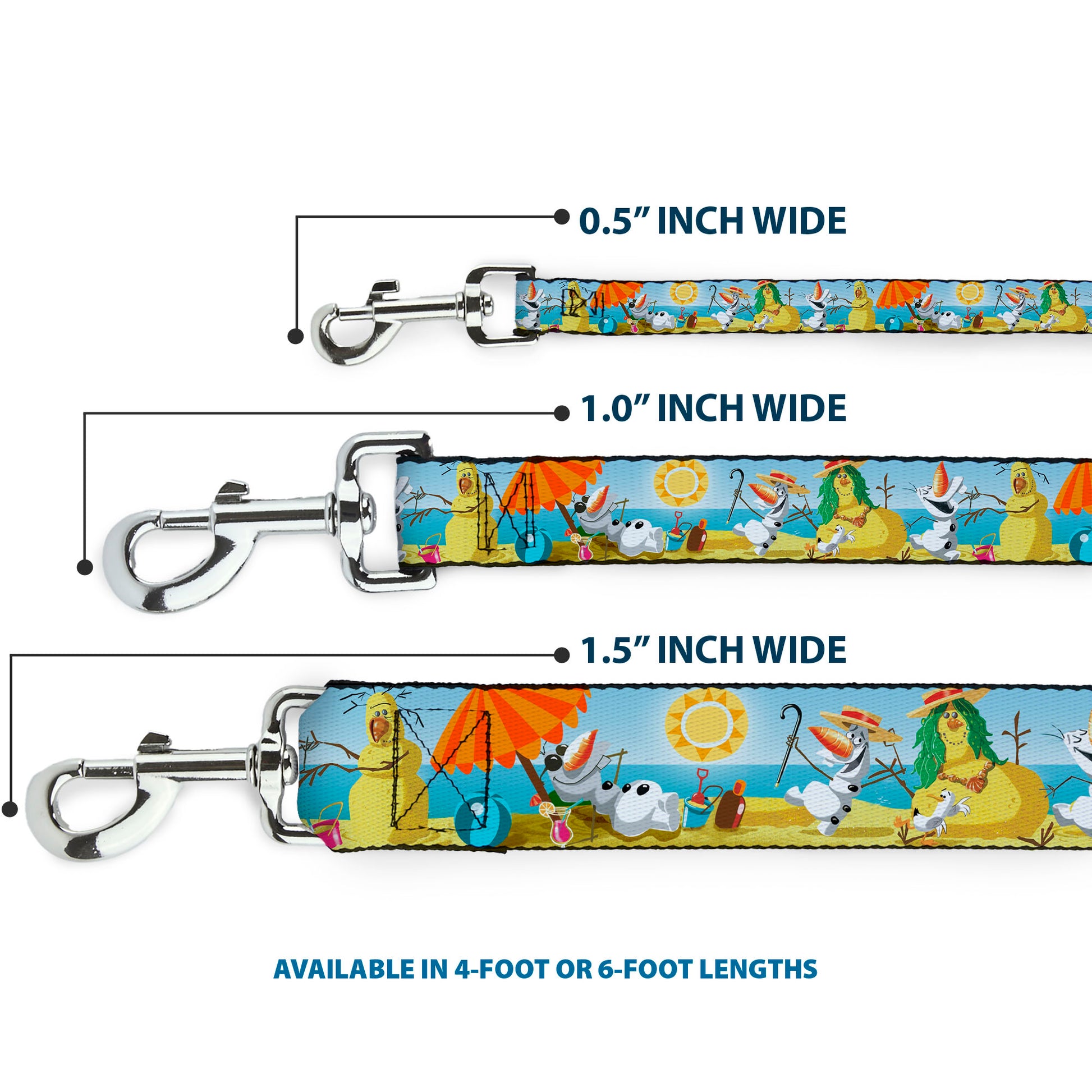Dog Leash - Olaf Summertime Beach Scenes Dog Leashes Disney