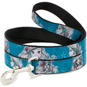 Dog Leash - Ariel Poses/Shells Sketch Blue/White Dog Leashes Disney
