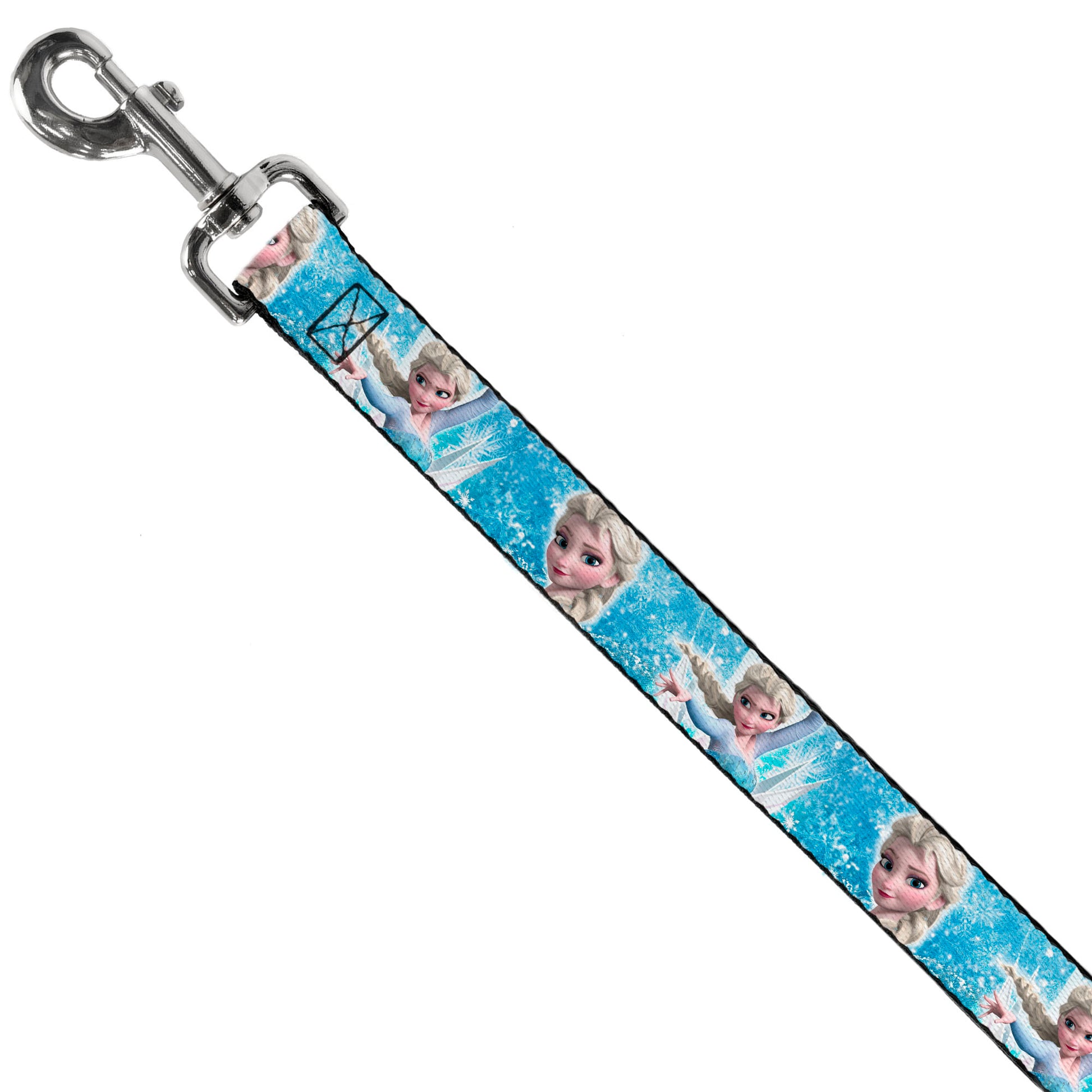 Dog Leash - Frozen Elsa Face/Action Pose/Snowflakes Blues/White Dog Leashes Disney