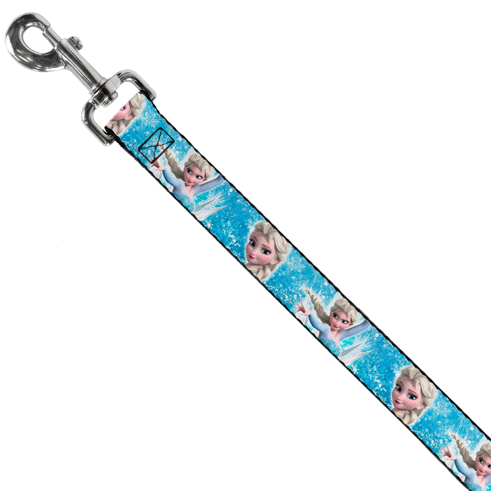 Dog Leash - Frozen Elsa Face/Action Pose/Snowflakes Blues/White Dog Leashes Disney