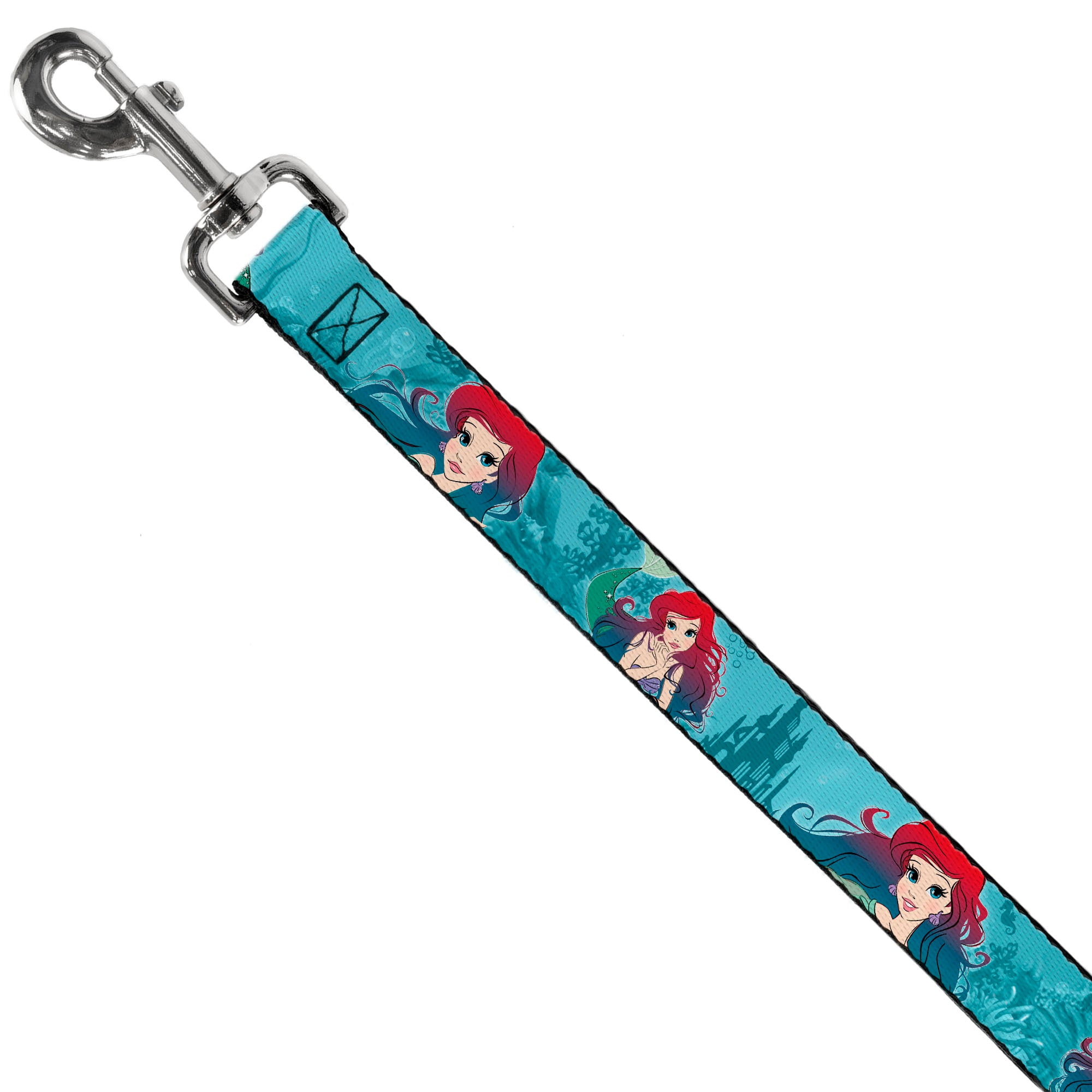 Dog Leash - Ariel Poses Coral & Castle Blues/Reds Dog Leashes Disney