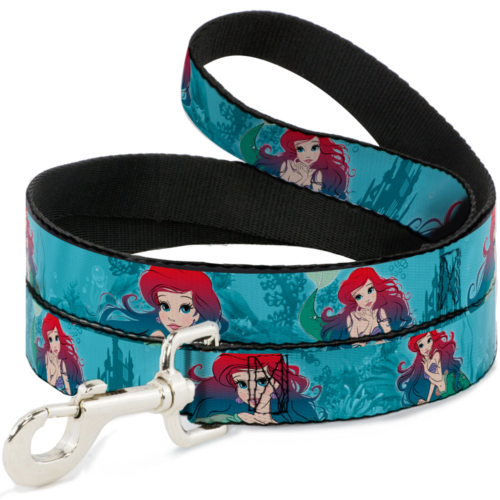 Dog Leash - Ariel Poses Coral & Castle Blues/Reds Dog Leashes Disney