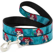 Dog Leash - Ariel Poses Coral & Castle Blues/Reds Dog Leashes Disney