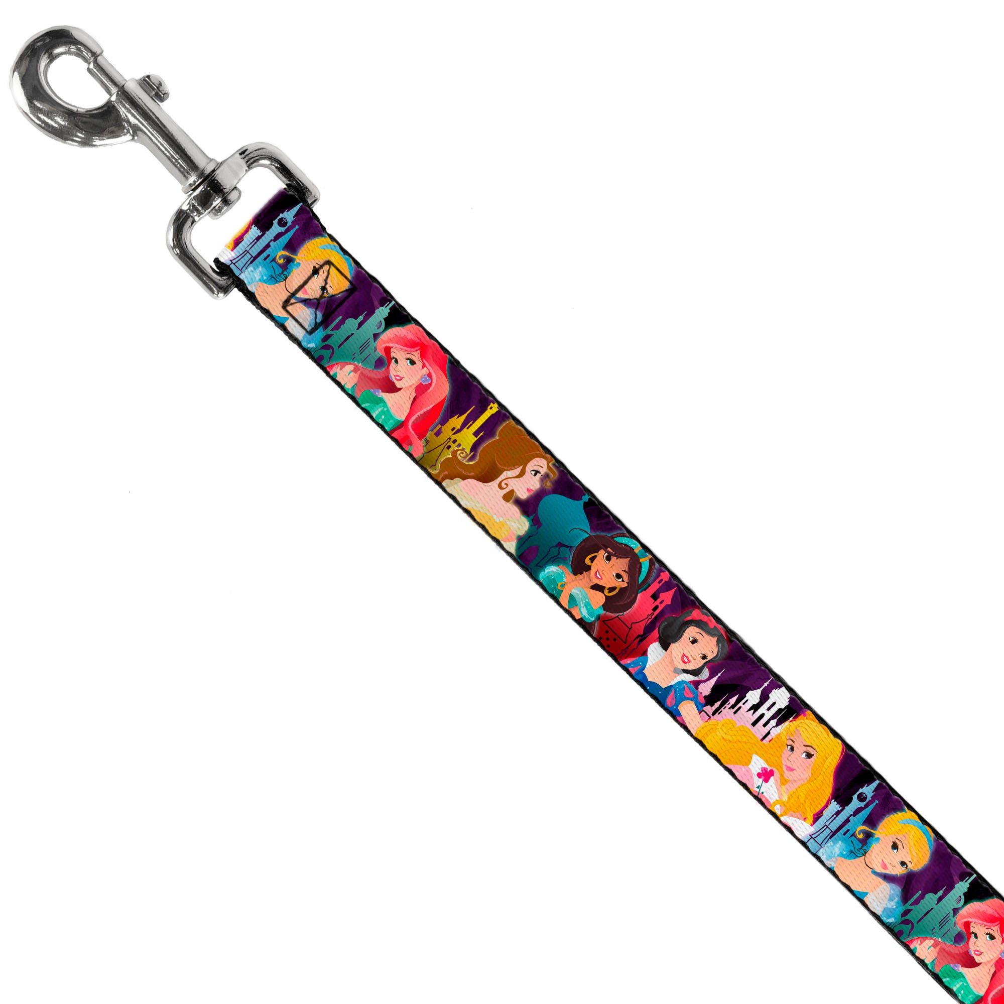 Dog Leash - Disney Princess Poses/Castle Silhouettes Purples/Multi Color Dog Leashes Disney