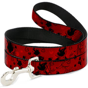 Dog Leash - SNOW WHITE Poses/Apple Halftone Reds/Black Dog Leashes Disney