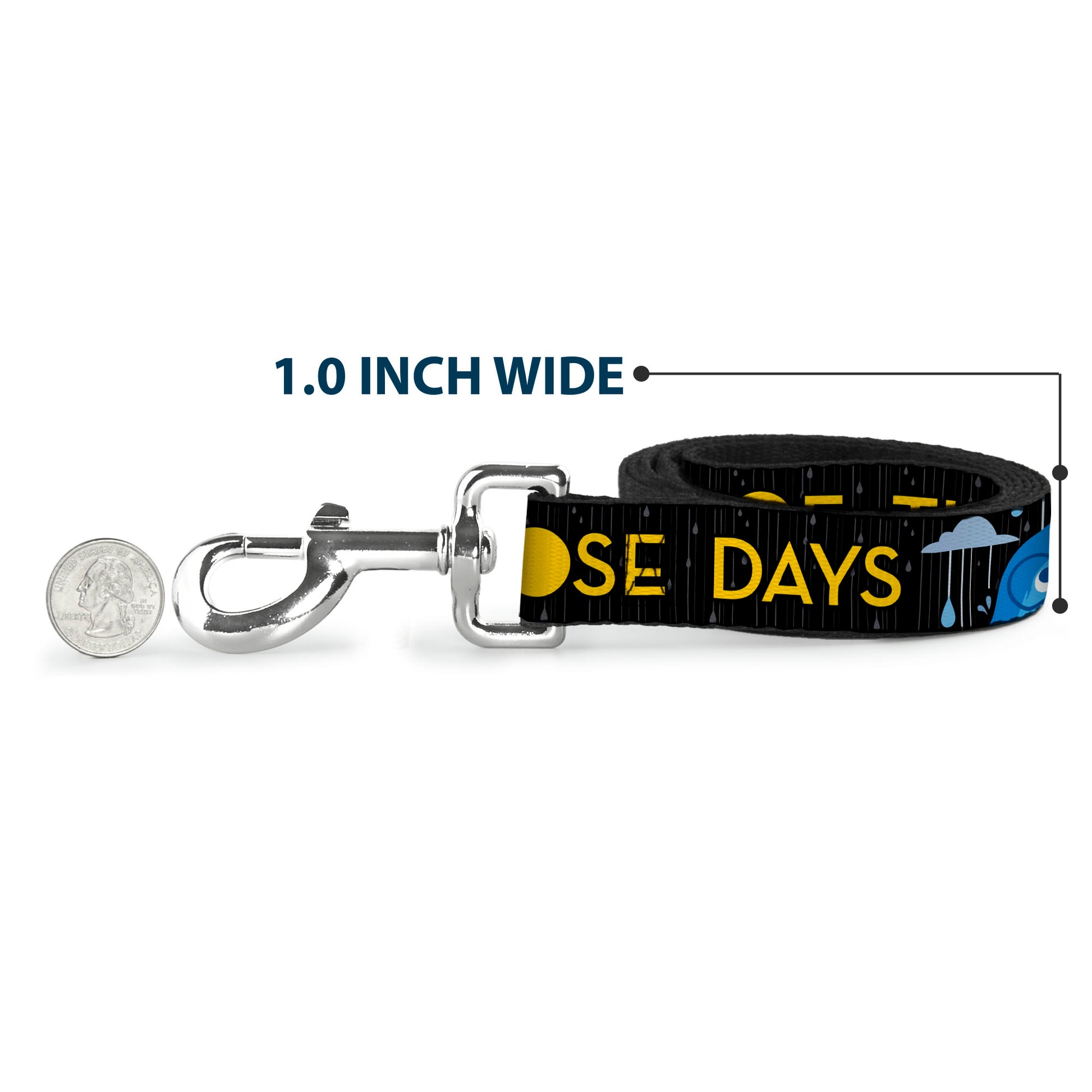 Dog Leash - Joy Poses/Rain ONE OF THOSE DAYS Black/Gray/Blues/Yellow Dog Leashes Disney