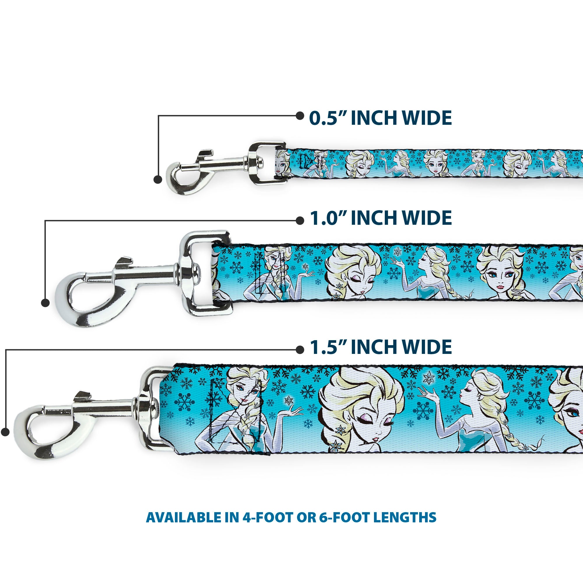 Dog Leash - Anna/Snowflakes Frozen Art Collection Poses Dog Leashes Disney