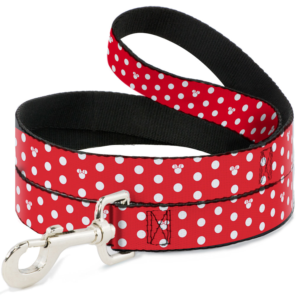 Dog Leash - Minnie Mouse Polka Dot/Mini Silhouette Red/White Dog Leashes Disney