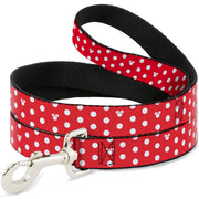 Dog Leash - Minnie Mouse Polka Dot/Mini Silhouette Red/White Dog Leashes Disney