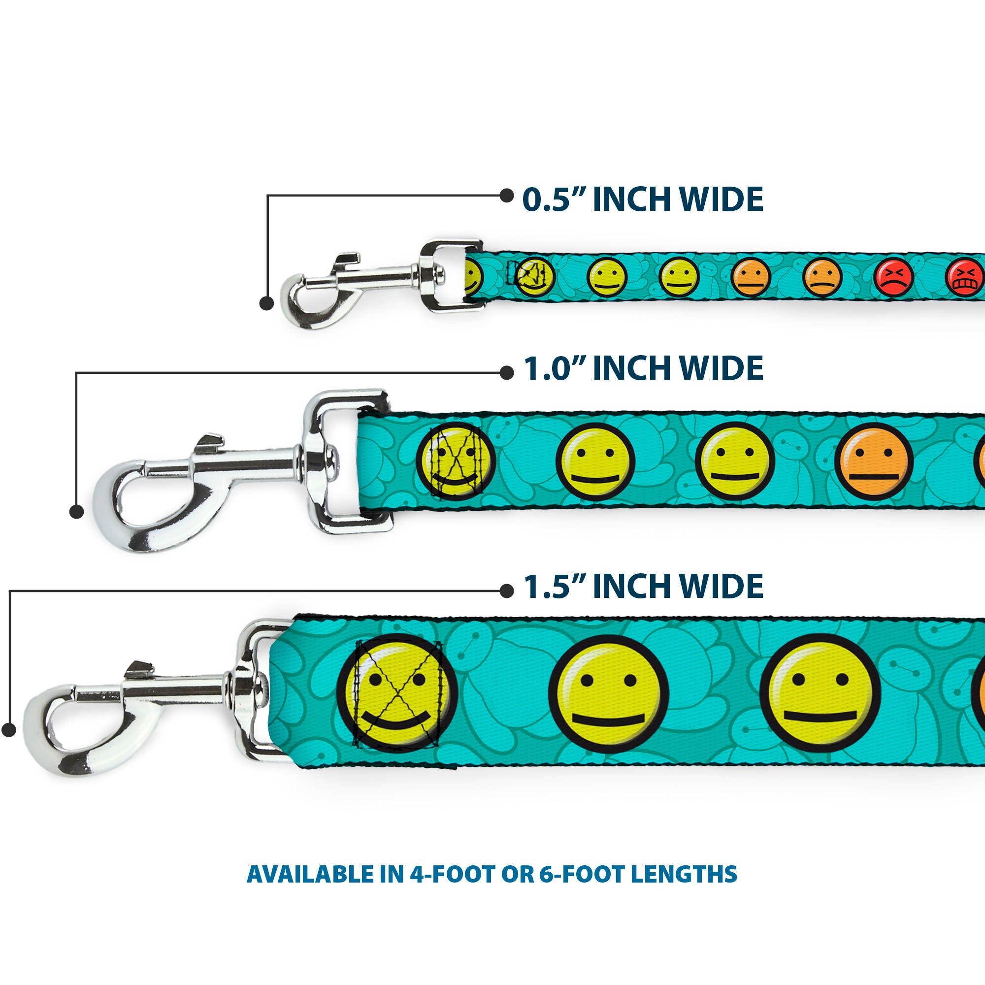Dog Leash - Baymax/Mood Expressions/Baymax Scattered Turquoise Dog Leashes Disney