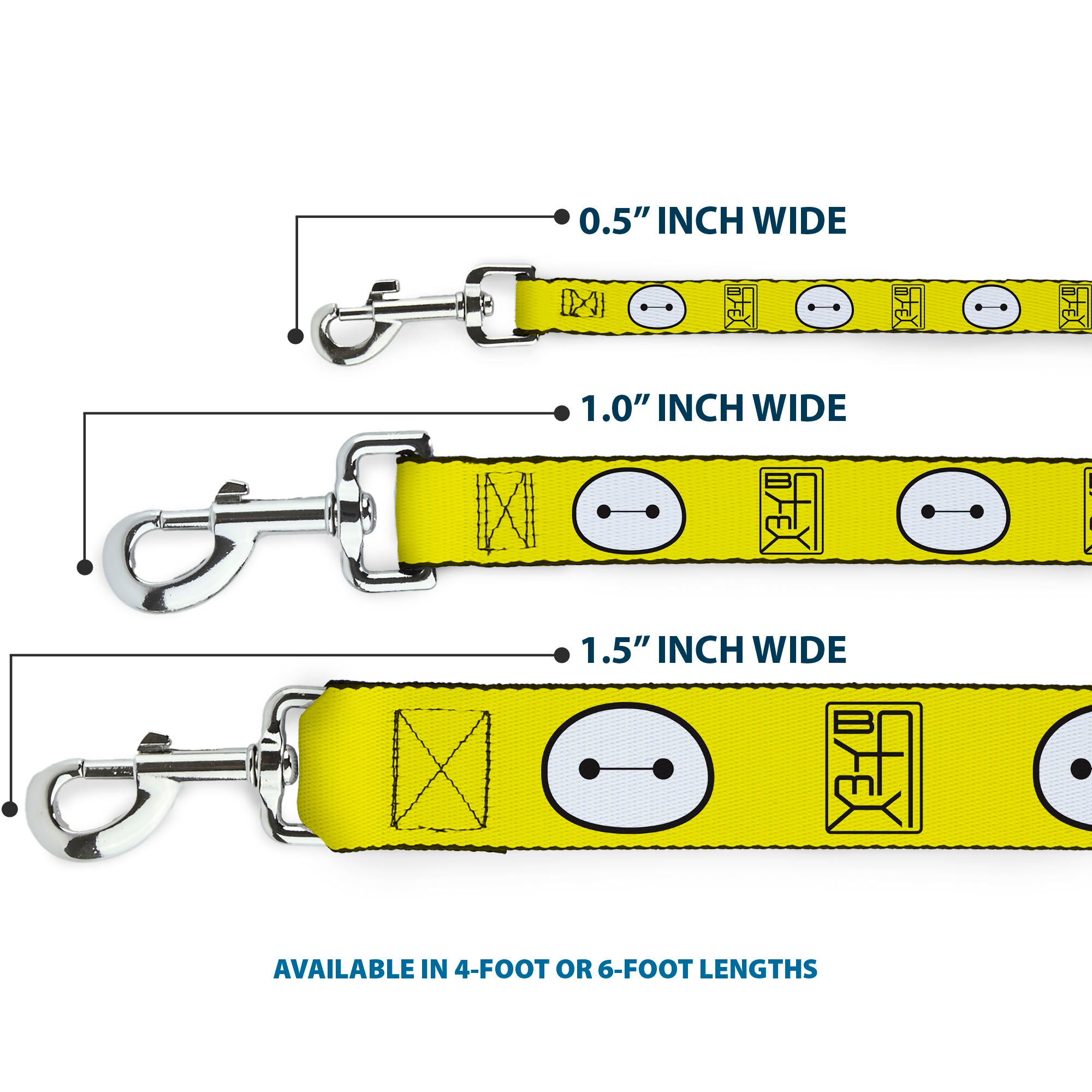 Dog Leash - BAYMAX Hanko/Face Yellow/Black/White Dog Leashes Disney