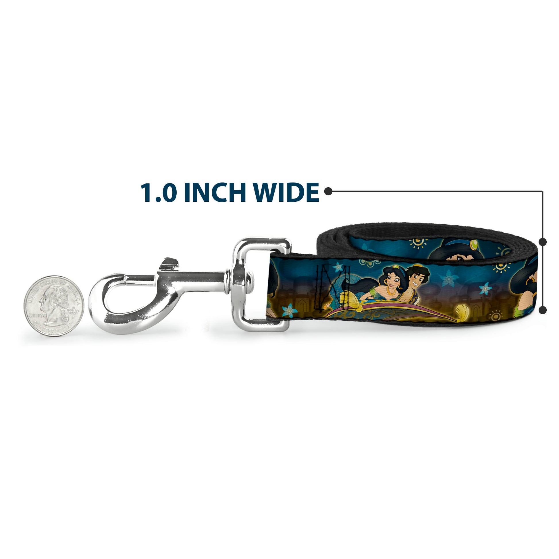 Dog Leash - Jasmine & Aladdin Carpet Ride/Jasmine Poses/Flowers Dog Leashes Disney