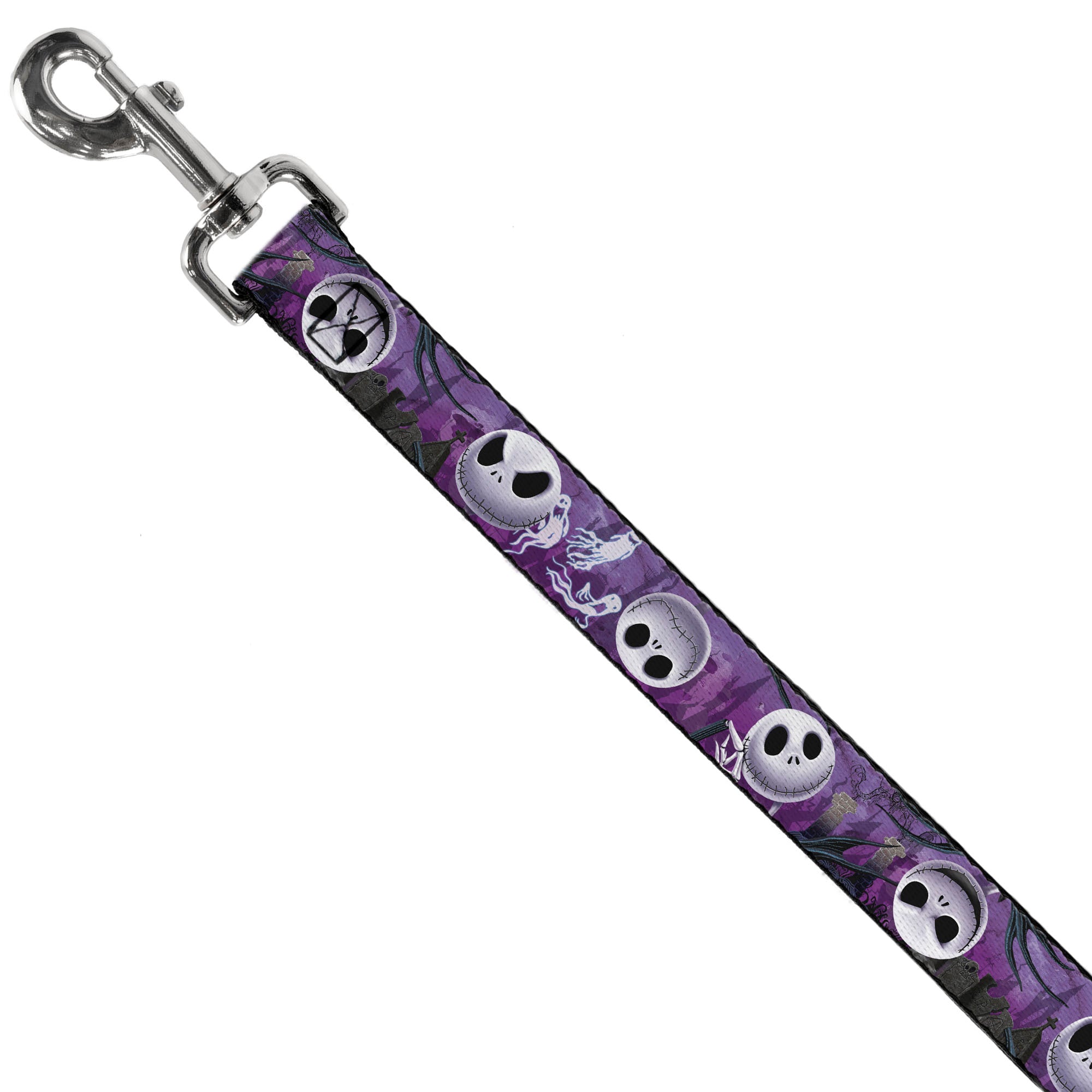 Dog Leash - Jack Expressions/Ghosts in Cemetery Purples/Grays/White Dog Leashes Disney