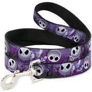 Dog Leash - Jack Expressions/Ghosts in Cemetery Purples/Grays/White Dog Leashes Disney