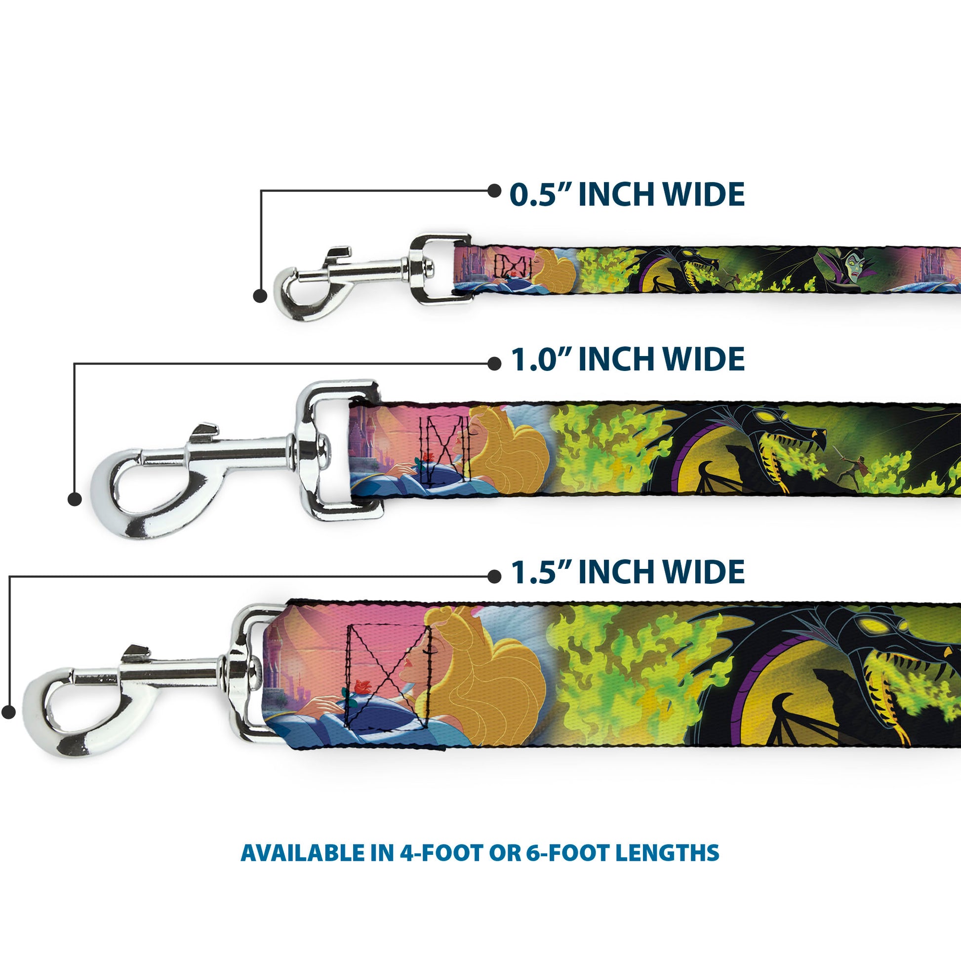 Dog Leash - Sleeping Beauty & Maleficent/Maleficent Dragon Scenes Dog Leashes Disney