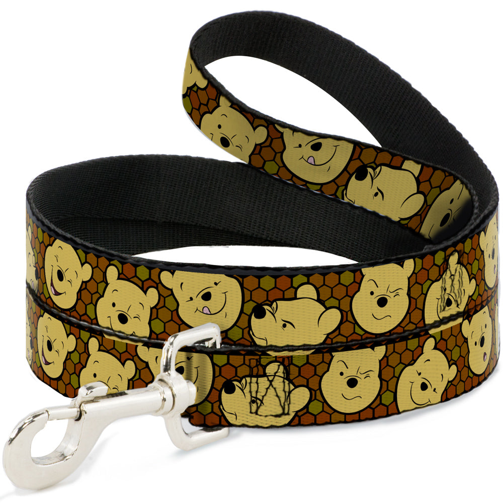 Dog Leash - Winnie the Pooh Expressions/Honeycomb Black/Browns Dog Leashes Disney