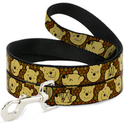 Dog Leash - Winnie the Pooh Expressions/Honeycomb Black/Browns Dog Leashes Disney