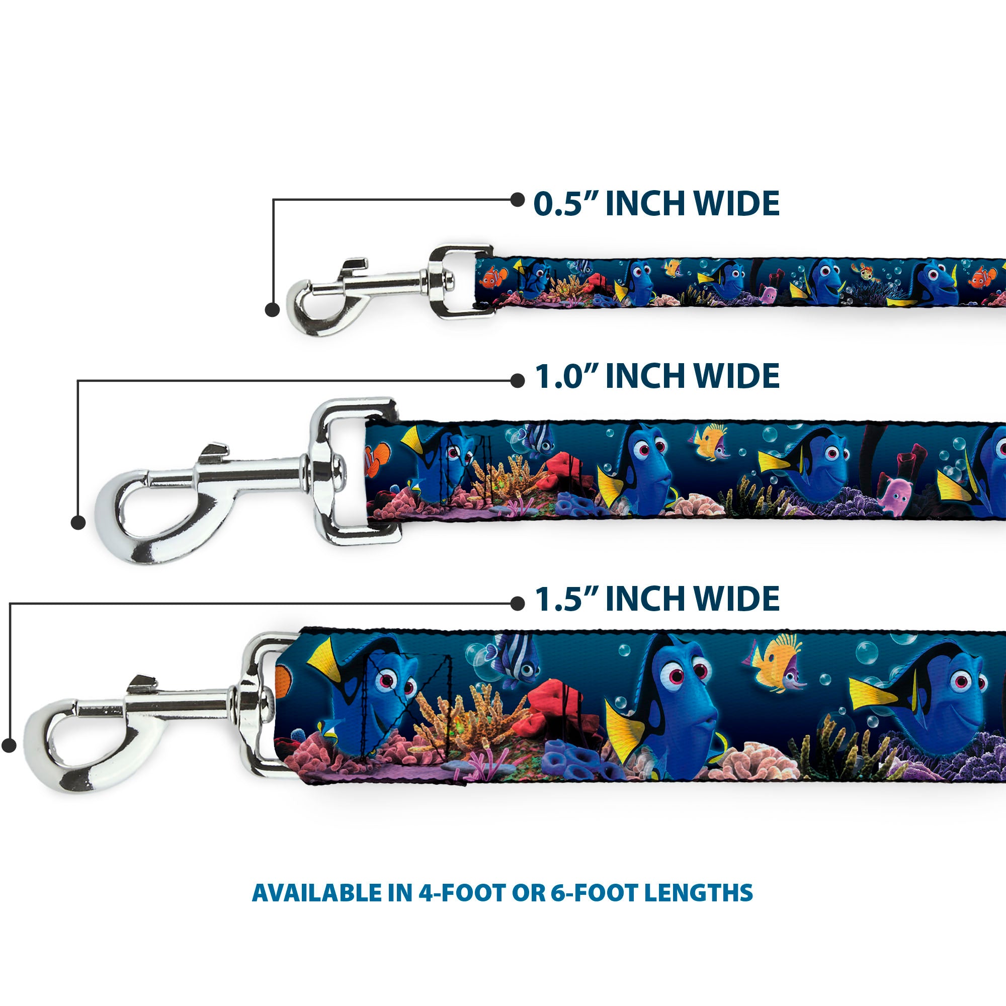 Dog Leash - Dory Poses & Friends Under the Sea Dog Leashes Disney