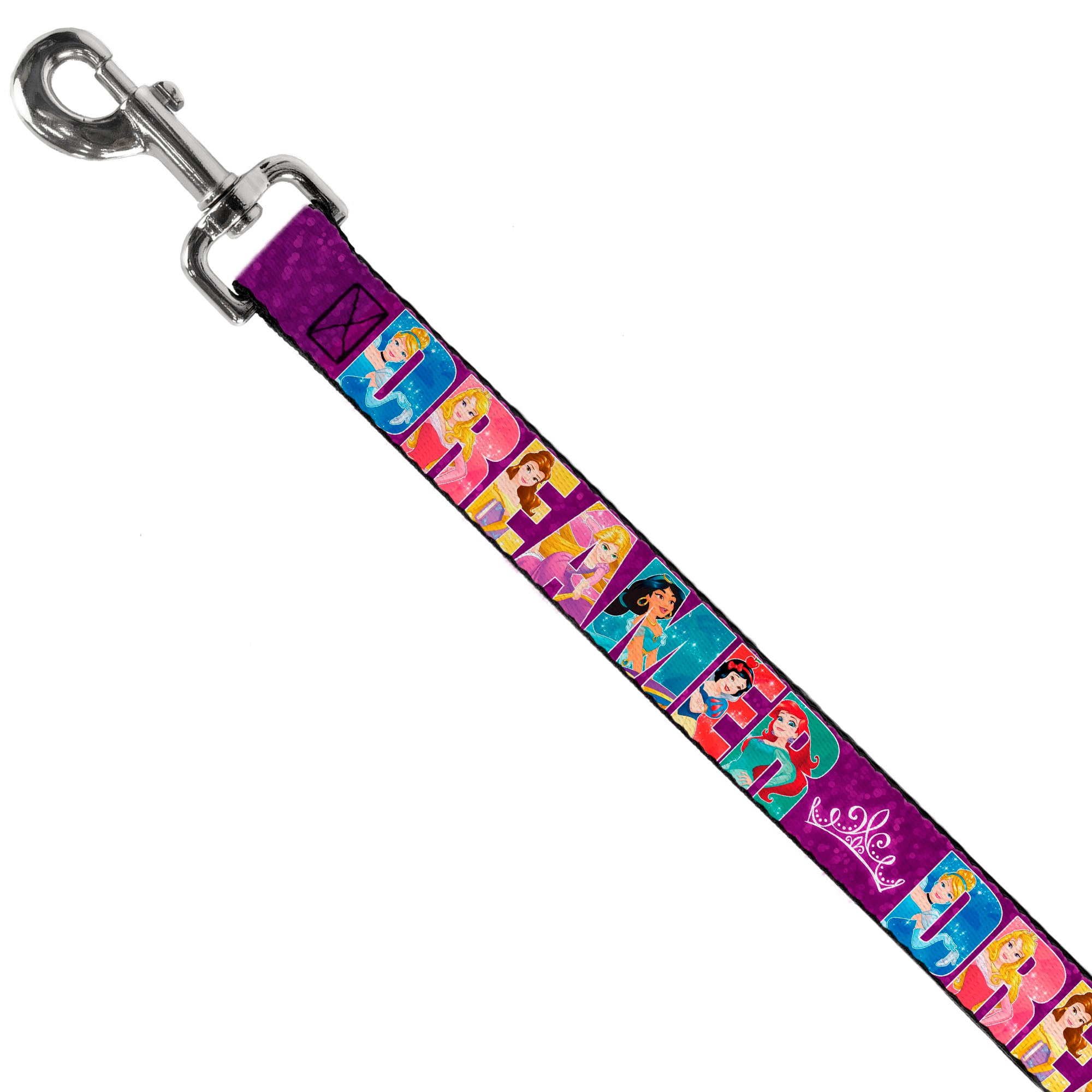 Dog Leash - Disney DREAMER 7-Sparkling Princesses/Tiara Purple/White Dog Leashes Disney