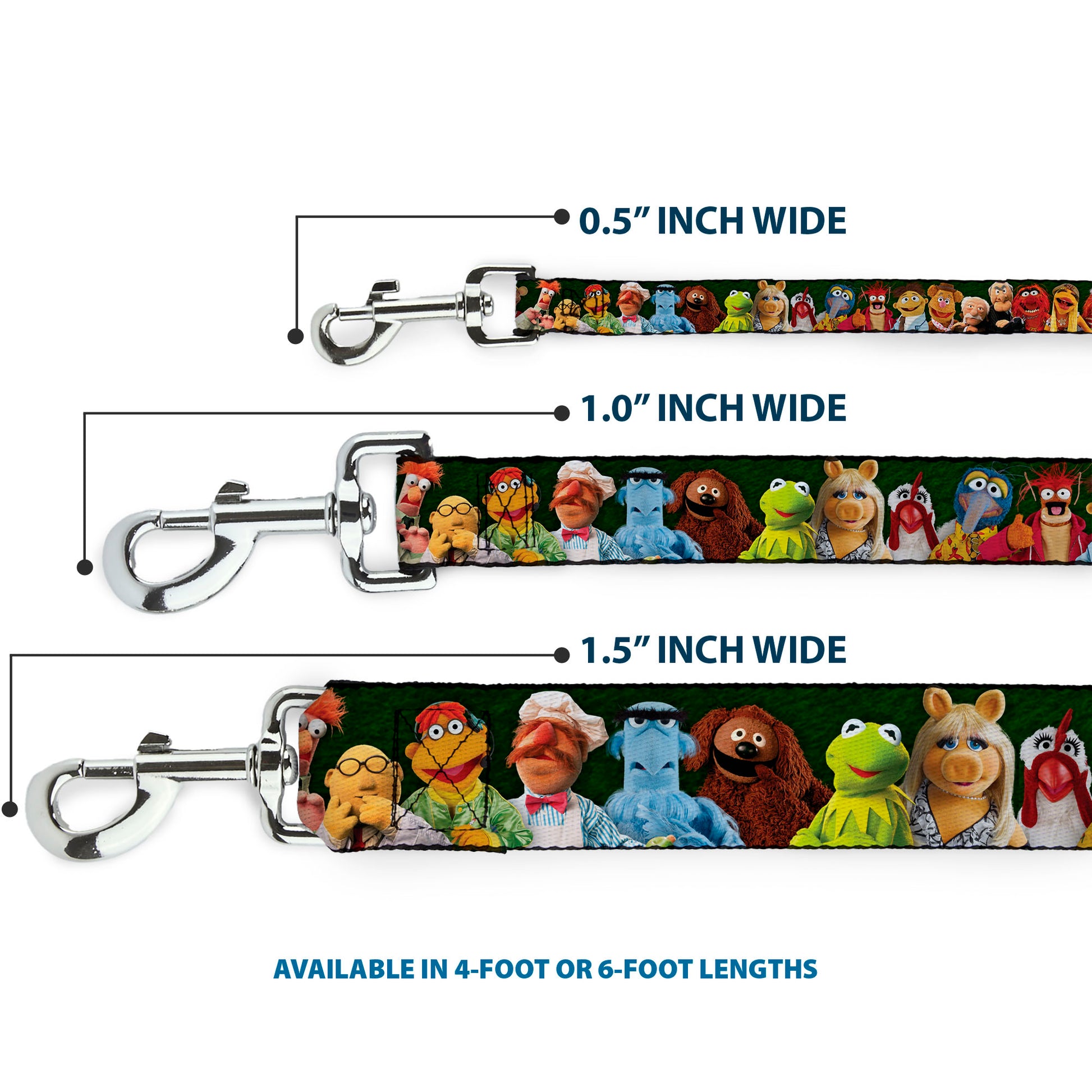 Dog Leash - Muppets 20-Character Group Pose Greens Dog Leashes Disney