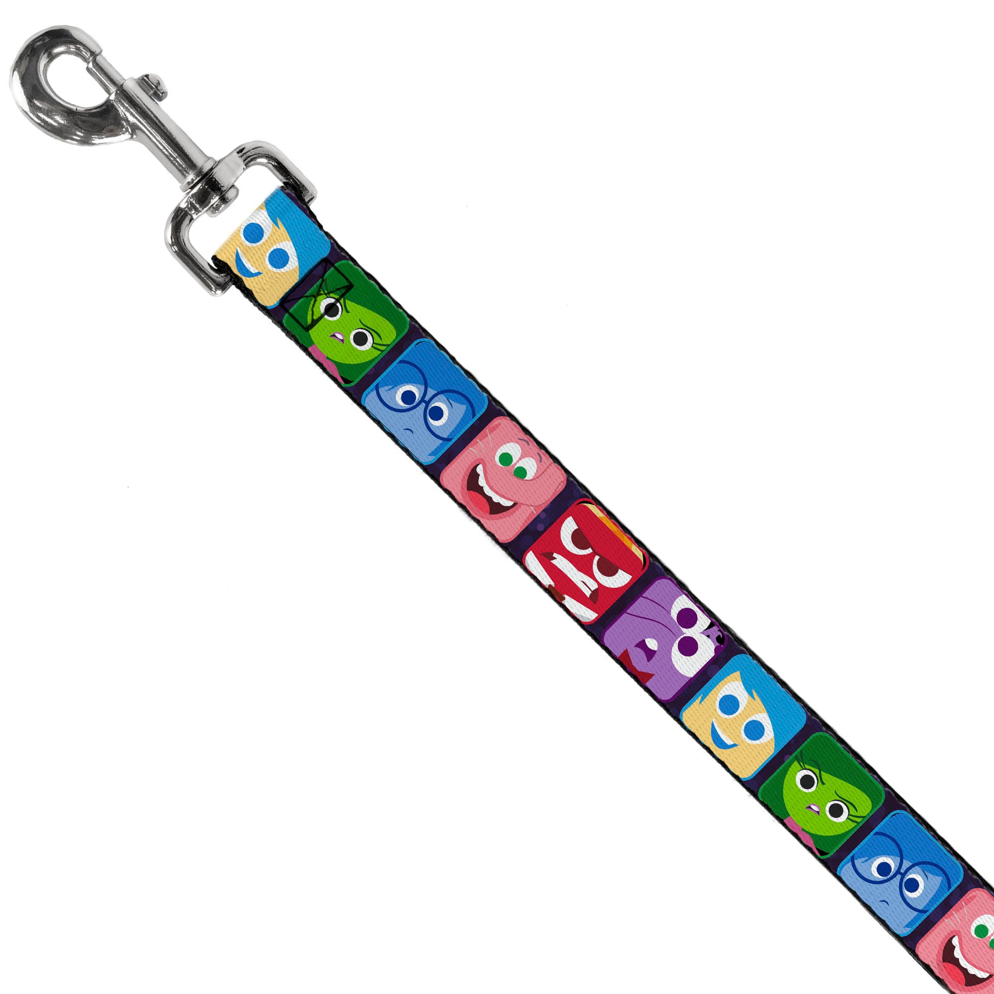 Dog Leash - Inside Out 6-Character Esxpression Blocks Purple/Multi Color Dog Leashes Disney