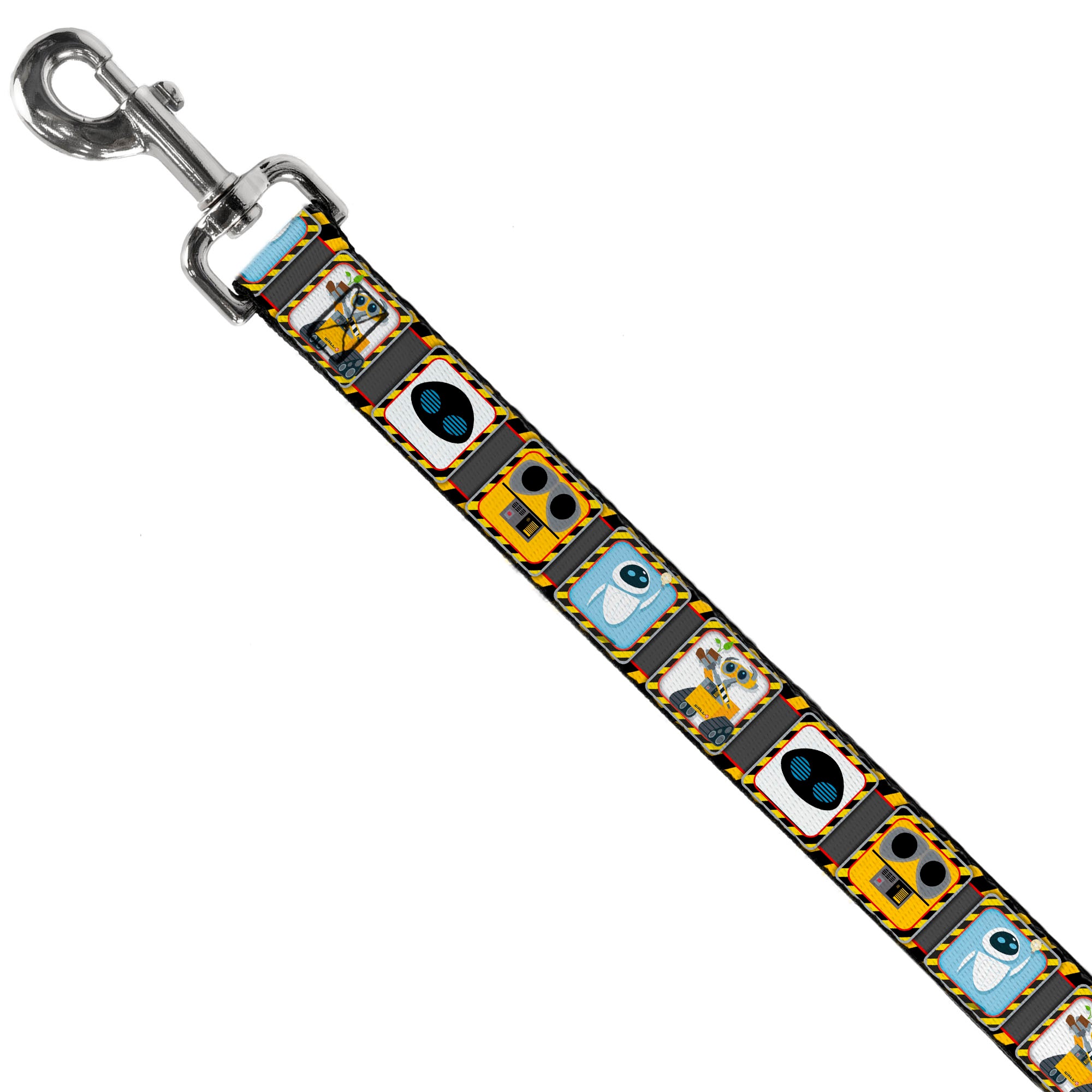 Dog Leash - WALL-E & EVE Pose/Face Hazard Blocks Gray/Yellow/Black Dog Leashes Disney