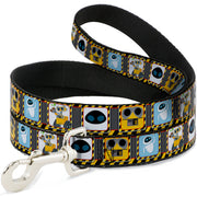 Dog Leash - WALL-E & EVE Pose/Face Hazard Blocks Gray/Yellow/Black Dog Leashes Disney
