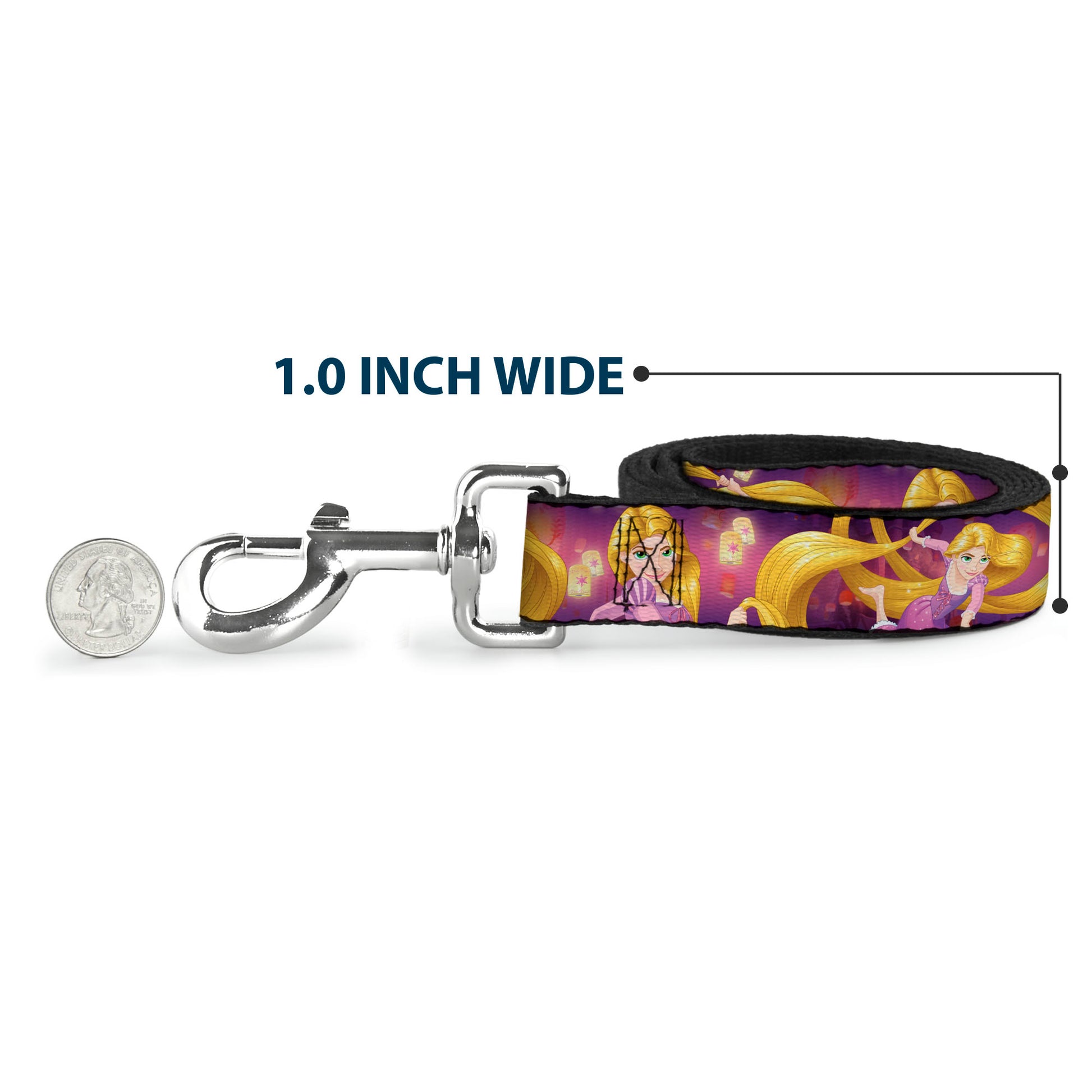 Dog Leash - Rapunzel 4-Tangled Poses/Pascal/Lights Light Purples Dog Leashes Disney