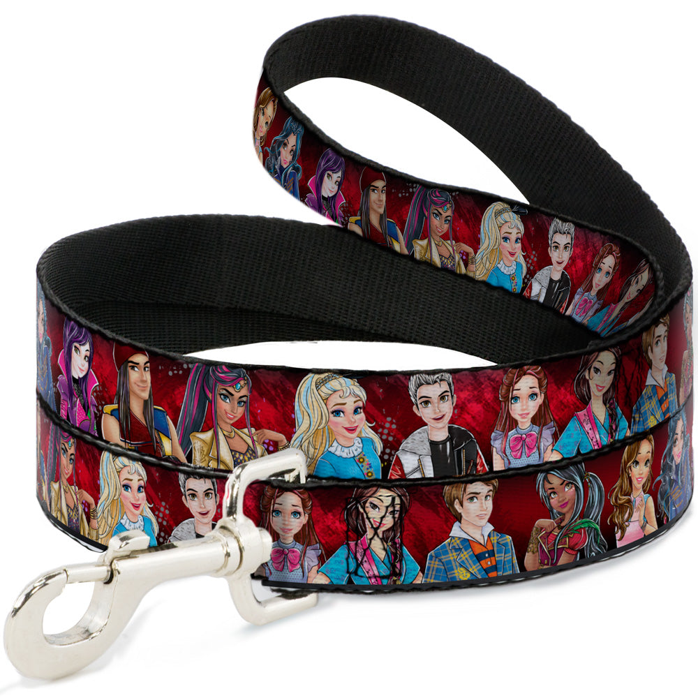 Dog Leash - Descendants 11-Character Group Pose Reds/Gray Dog Leashes Disney