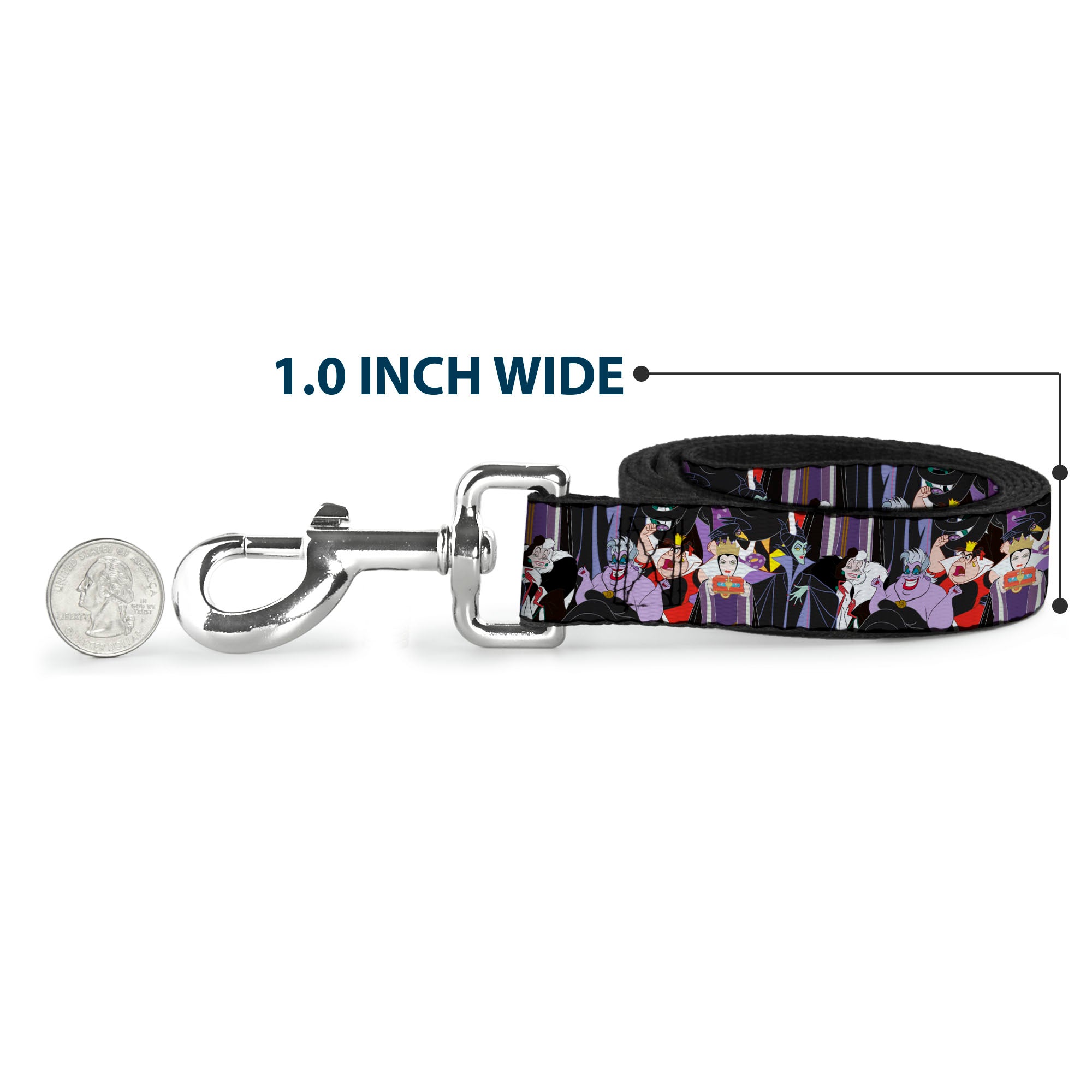 Dog Leash - 5-Disney Villains Stacked Dog Leashes Disney