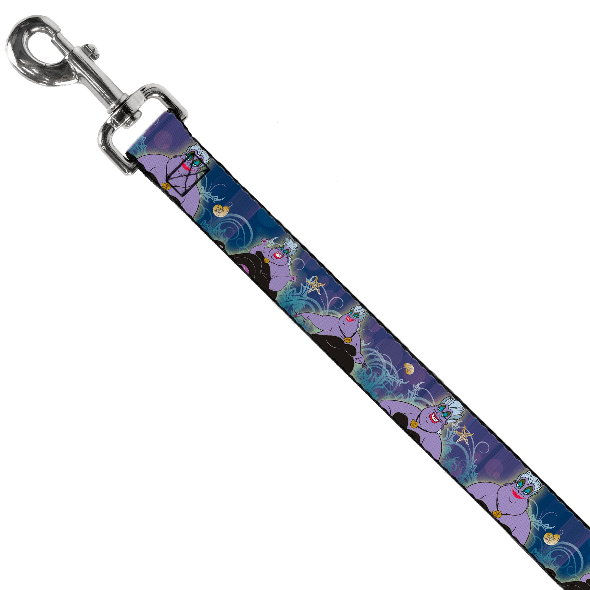 Dog Leash - Ursula 4-Poses/Shells/Ivy/Bubbles Purples/Blues Dog Leashes Disney