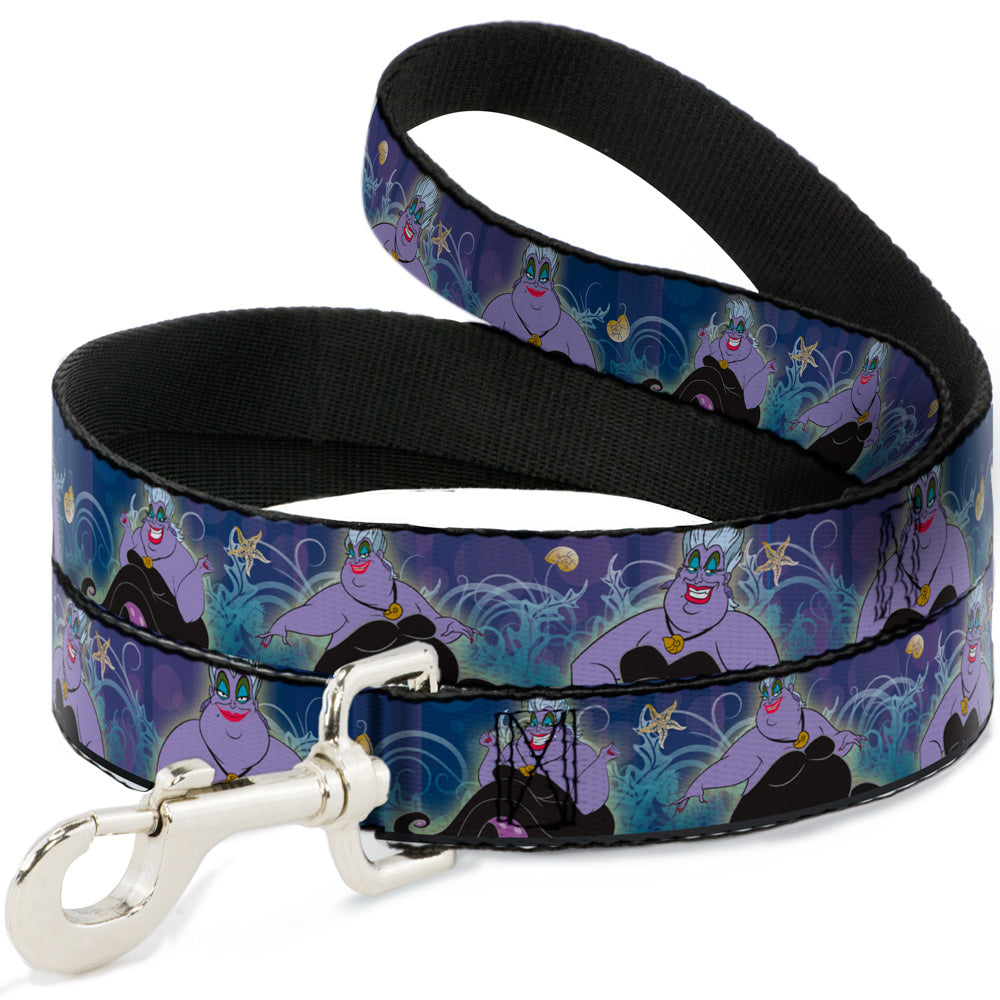 Dog Leash - Ursula 4-Poses/Shells/Ivy/Bubbles Purples/Blues Dog Leashes Disney