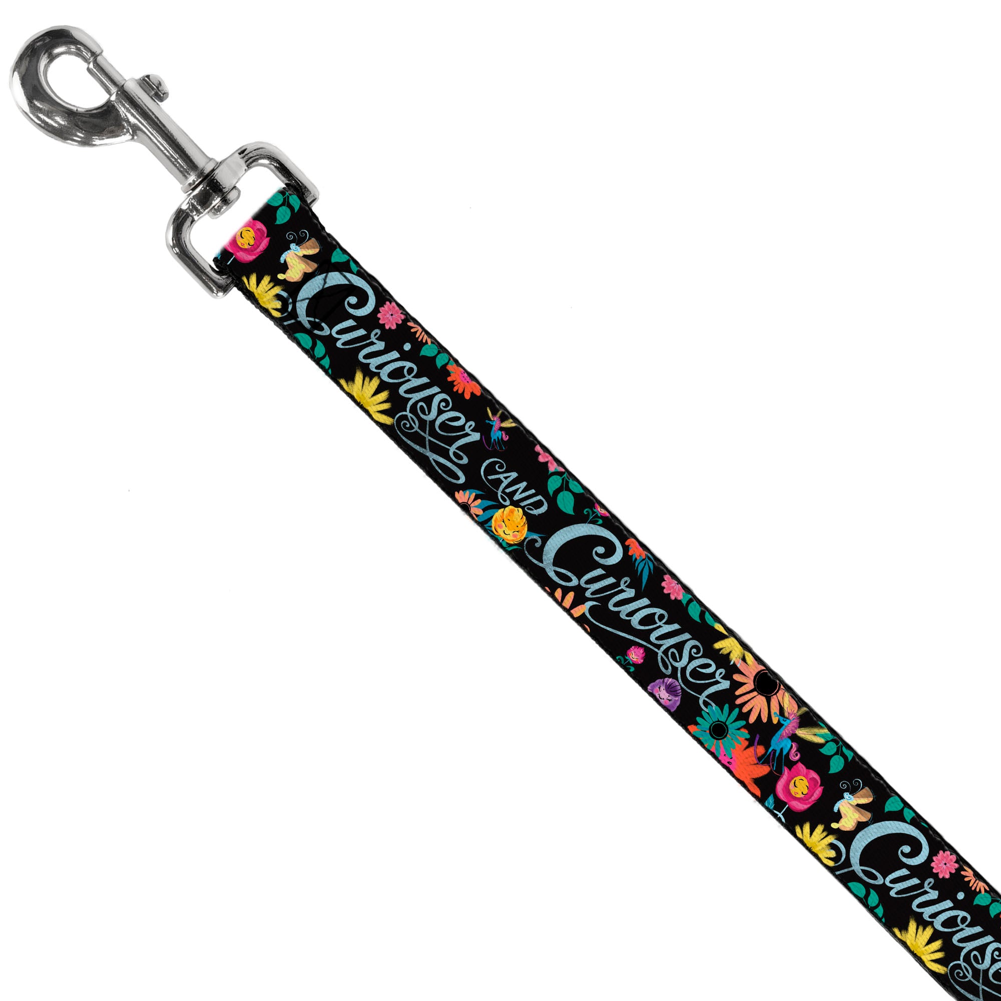 Dog Leash - CURIOUSER AND CURIOUSER/Flowers of Wonderland Collage Dog Leashes Disney