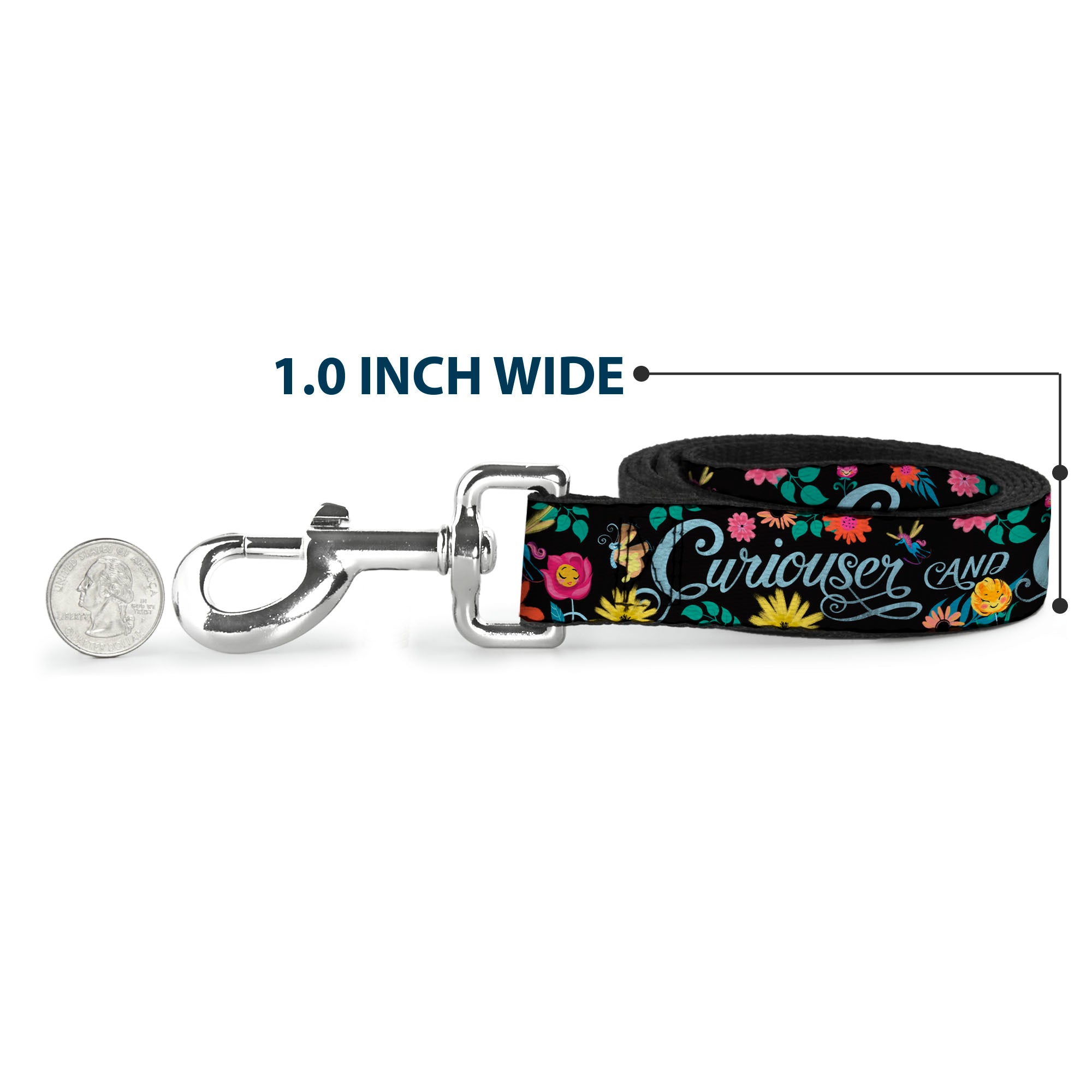 Dog Leash - CURIOUSER AND CURIOUSER/Flowers of Wonderland Collage Dog Leashes Disney