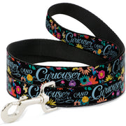 Dog Leash - CURIOUSER AND CURIOUSER/Flowers of Wonderland Collage Dog Leashes Disney