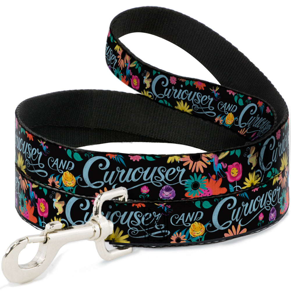 Dog Leash - CURIOUSER AND CURIOUSER/Flowers of Wonderland Collage Dog Leashes Disney