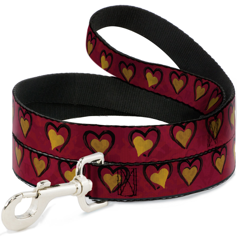 Dog Leash - Alice in Wonderland Queen's Hearts Reds/Black/Gold Dog Leashes Disney