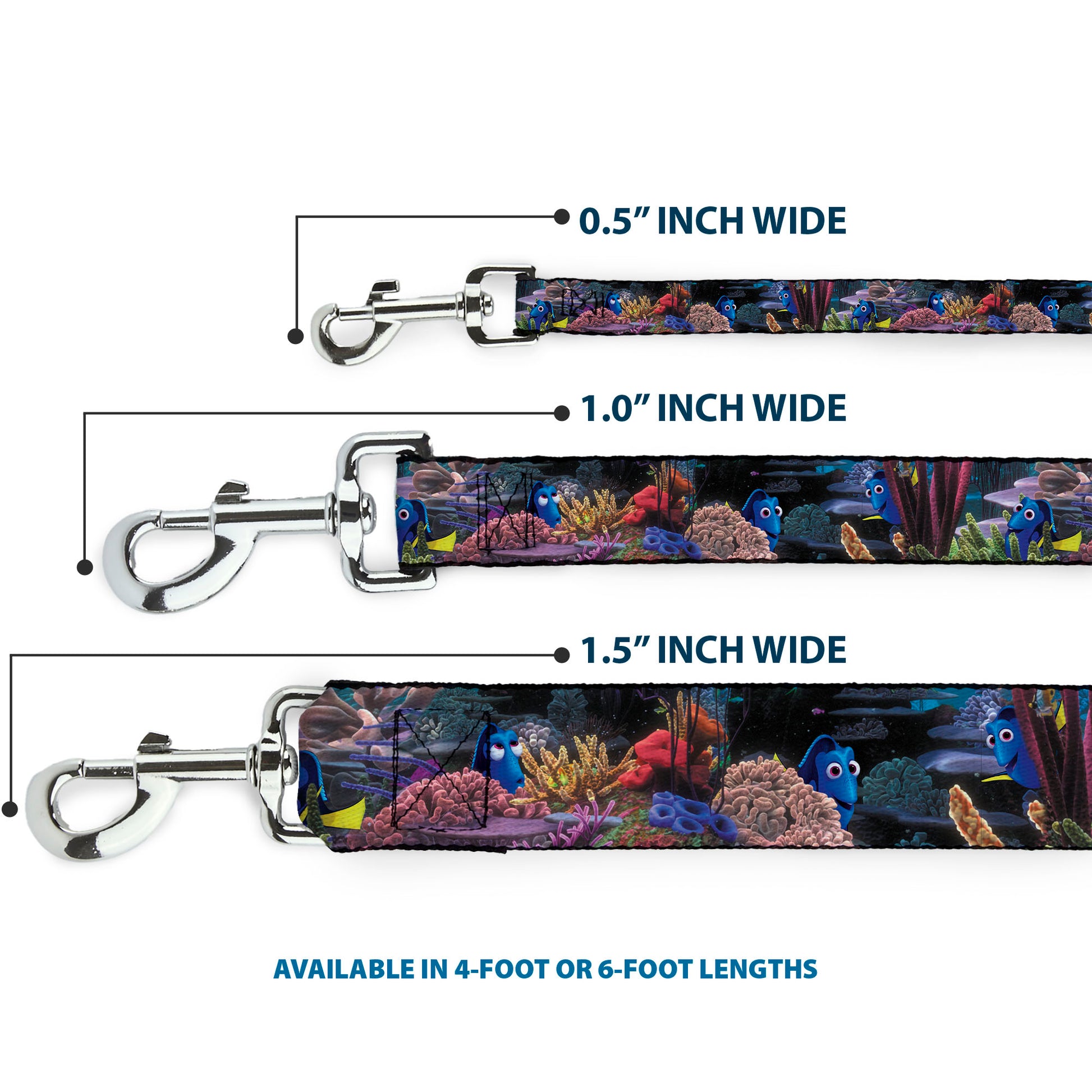 Dog Leash - Dory 4-Hiding Poses Under the Sea Dog Leashes Disney